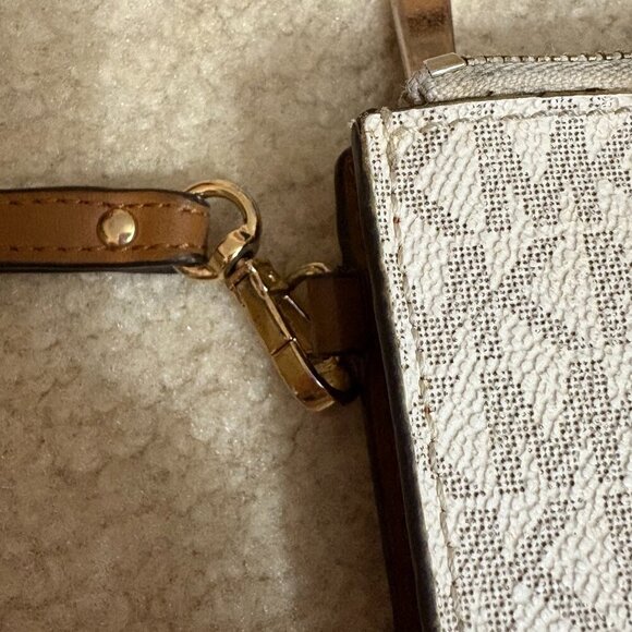 Michael Kors Jet Set Travel Large Wristlet Wallet โ Brown MK Logo - Picture 2 of 16